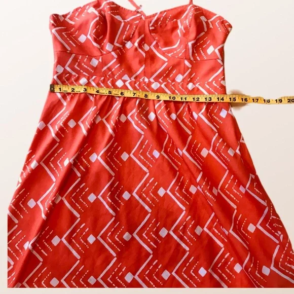 O'Neill 🧡Orange and White Spaghetti Strap Mini Dress Size 11 - Picture 5 of 10